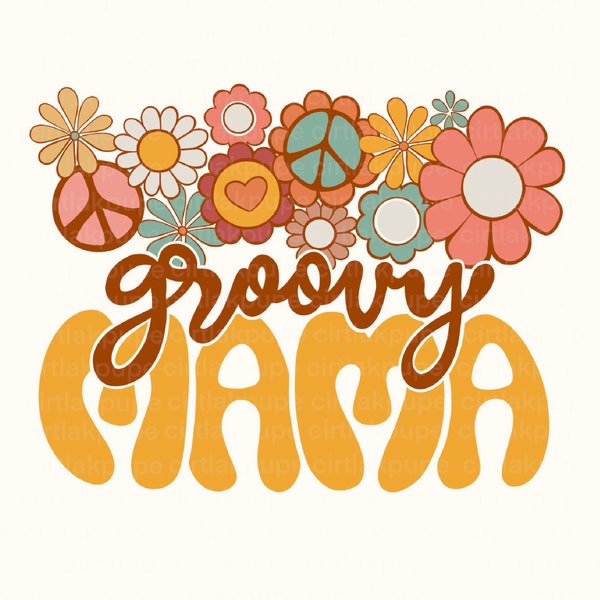 Groovy mama PNG file trendy sublimation shirt, Retro mama PNG instant, Retro mom Shirt png, mommy Groovy Stacked png, New mom  To Be png