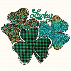 Leopard glitter Shamrock Sublimation Design Download png ,Popular  Shamrock PNG  Trendy St. Patrick&#39;s Day PNG, Leopard Plaid Clover, Leopard