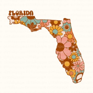 Florida State Flagge Karte beliebt png, Vereinigten Staaten von Amerika Retro Sublimation Shirt png, FL USA Border Boundary Form, US amerikanische png