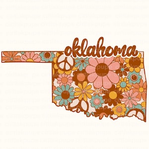 Oklahoma State Map popular png diseño de descarga digital, Estados Unidos de América retro oklahoma camisa de sublimación de moda png, Retro oklahoma