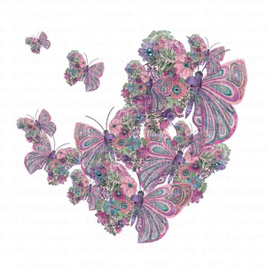 Floral Butterfly digital download png for tshirt or totebag or mug or print art ,sublimation , Quotes & sayings , vintage butterfly clipar