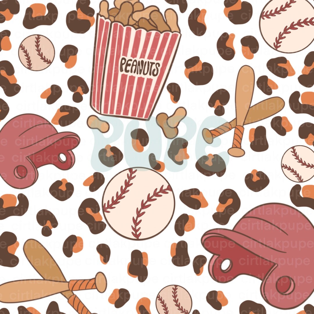 Retro Baseball Pattern Seamless Repeat, Seamless Baseball Leopard Png ...