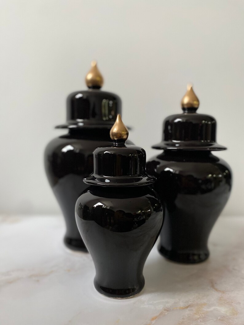 Decorative Ginger Jar With Lid Ceramic Jar Etsy