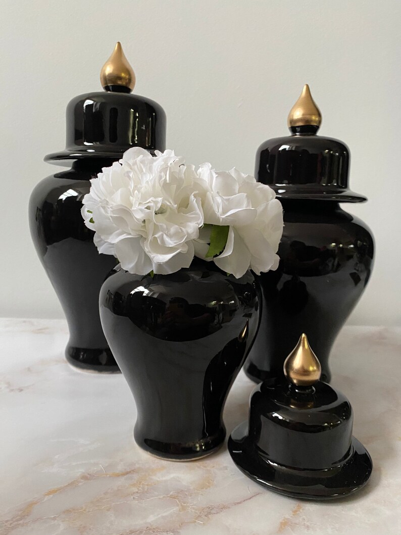 Decorative Ginger Jar With Lid Ceramic Jar Etsy