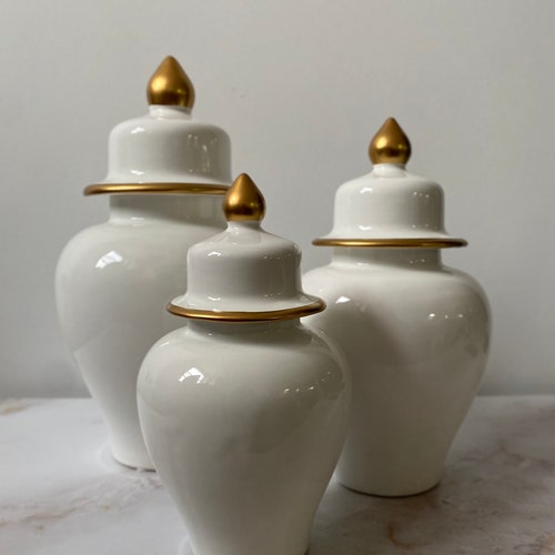 Decorative Ginger Jar With Lid Ceramic Jar Etsy