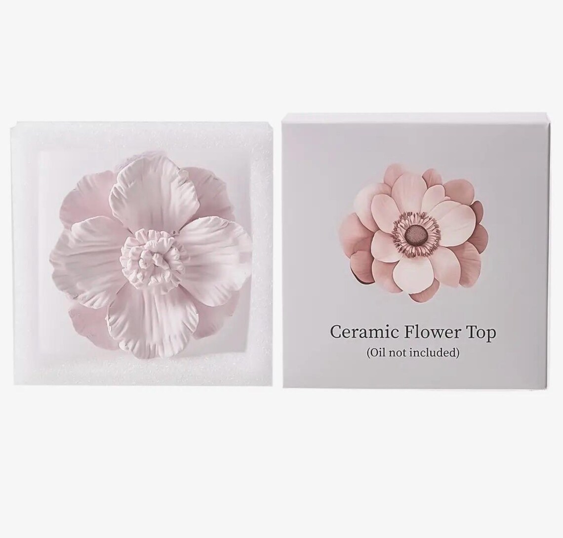 Large Pink Ceramic Flower Diffuser Top With Attached Rope (oil and ...