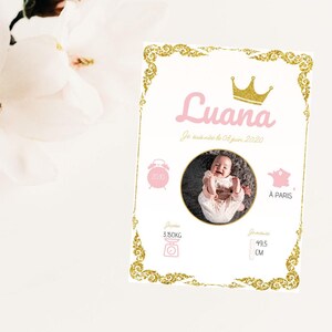 Cartel de nacimiento de princesa.