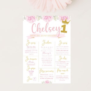 Cartel del primer cumpleaños de la princesa