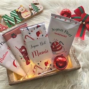 Personalisierte Tafel Schokolade - Weihnachten - Weihnachtsgeschenk Herrin - Nanny - ATSEM - Personalisiertes Weihnachtsgeschenk