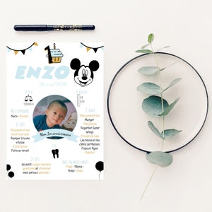 Cartel del primer cumpleaños de Mickey