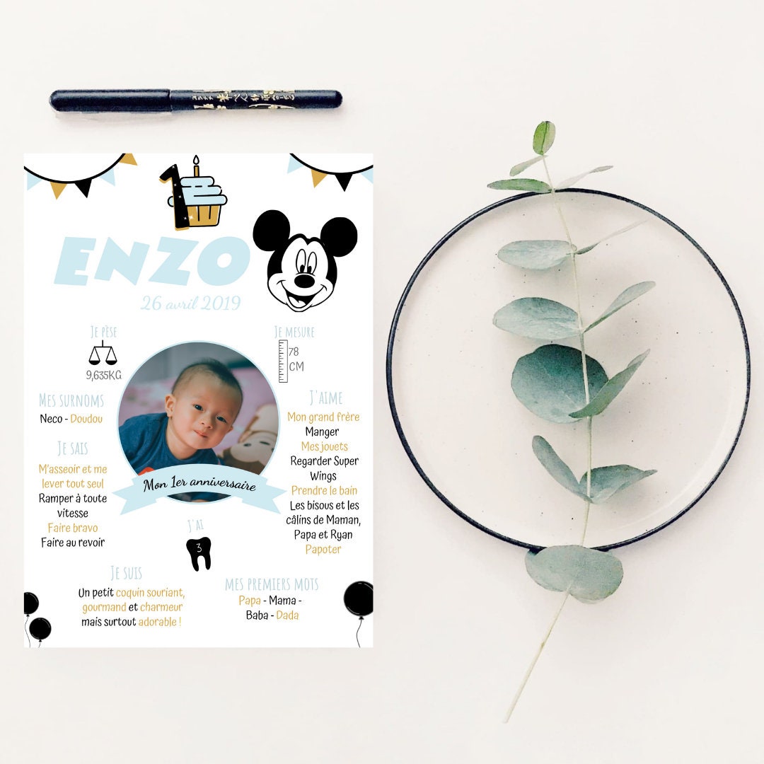 Affiche 1Er Anniversaire Mickey