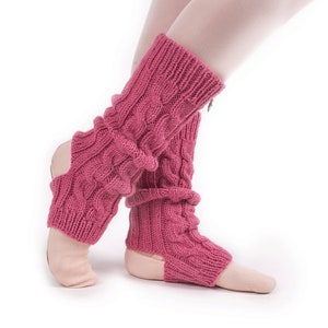 Wool Leg Warmers Ballet Handmade, Yoga Legwarmers Knitting, Merino Warm Socks Knitted, Cozy Cable Knit Leg Warmers