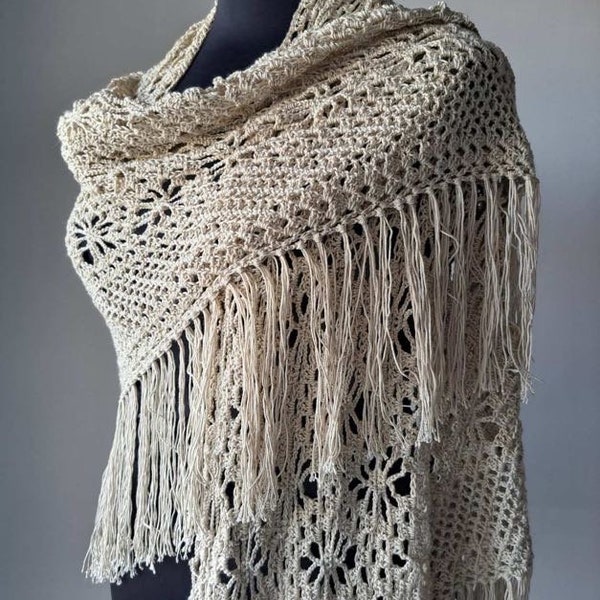 Digital Patterned Shawl Beige