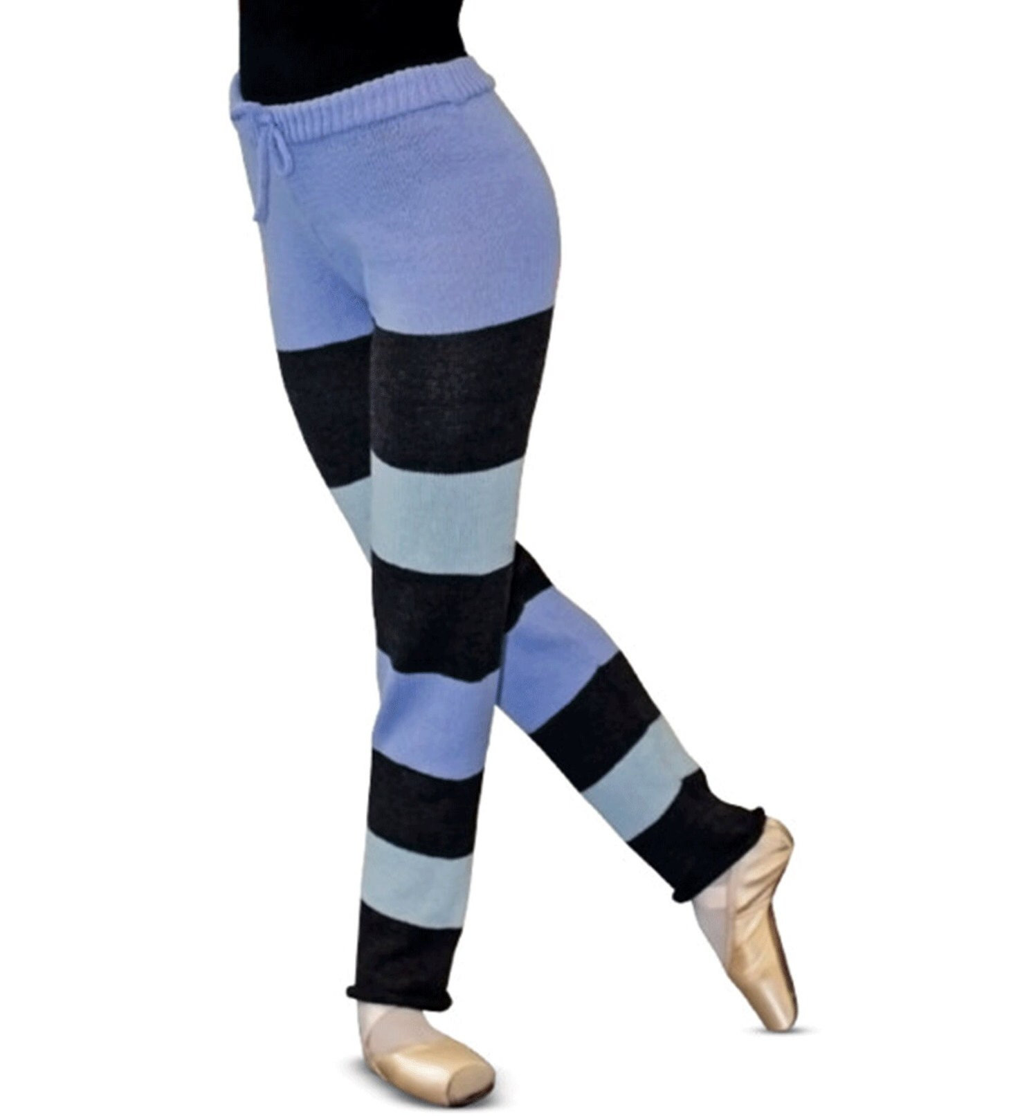 Merino Wool Blend Striped Knit Ballet Warm-up Pants, Custom 