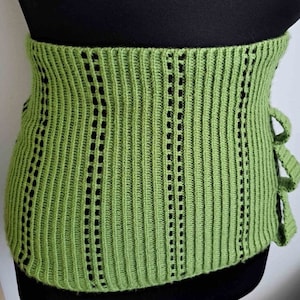 Haramaki Knit by Roronoa Handmade, теплый эластичный вязаный пояс Zoro, зеленый эластичный пояс из шерсти, повязка для косплея, аниме-мечник