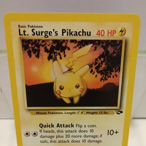 lt surge's pikachu pokemon card value Nintendo Lt. Raichu Old Back 1996 EX Japa When Pokemon Lt. Surge's Pikachu - 84/132
