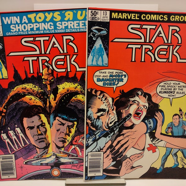 Lot of Two Star Trek Comic Books issues 7 and 13 Marvel 1980 -1981 Fair to Good Condition!