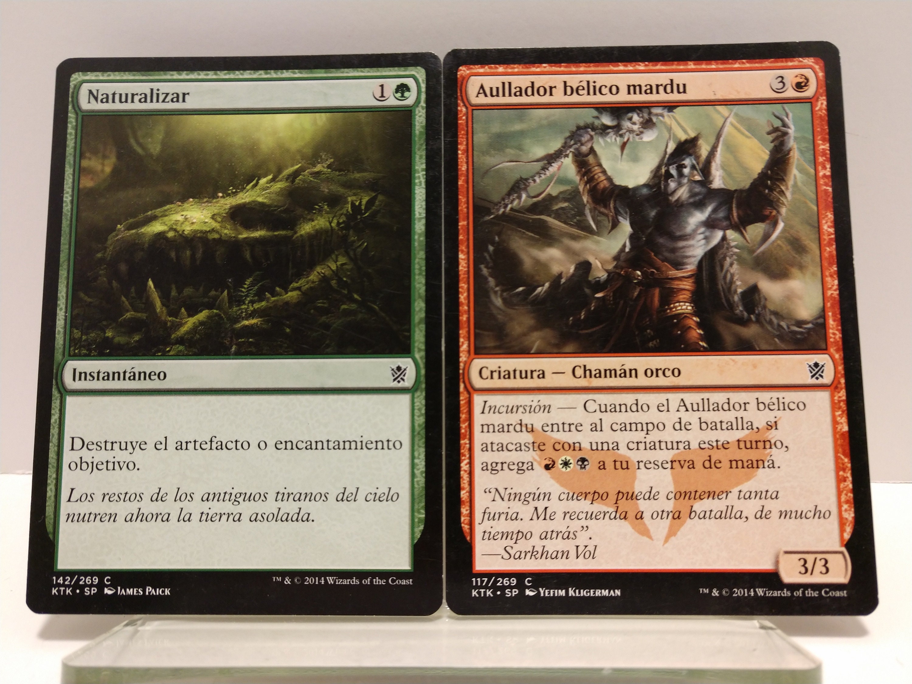 Lot of Two Magic the Gathering Cards Naturalize & Mardu
