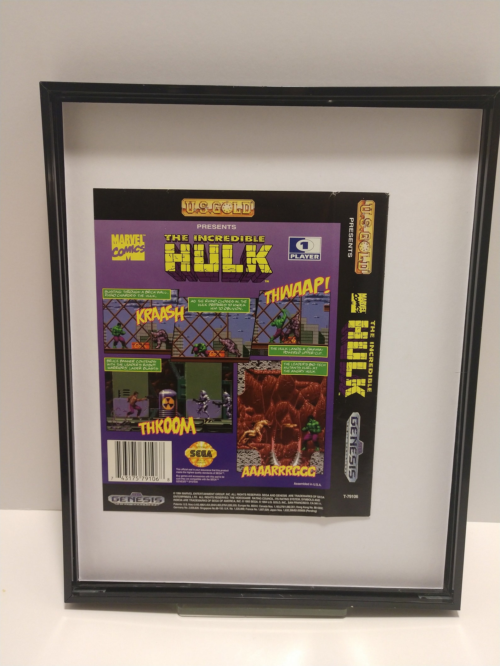 The Incredible Hulk Sega Genesis 1993 Game Cover Original in Picture ...