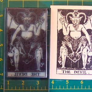 Sello de goma UM Tarot Card #15 El Diablo tamaño completo