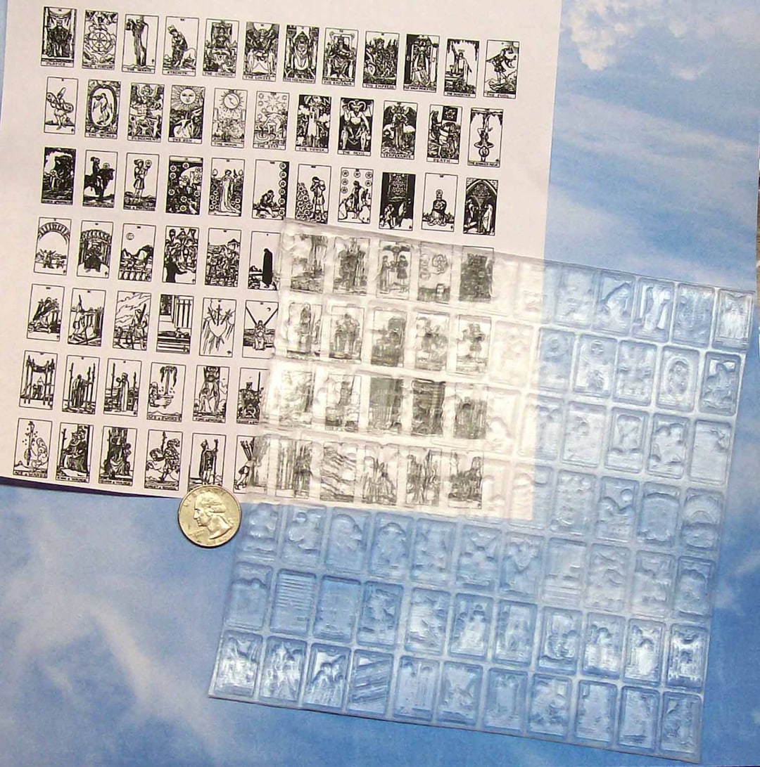 UM Set 78 Small Tarot Card Rubber Stamps Complete Deck Unmounted Clear  Cling 