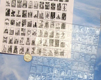 UM set 78 small Tarot Card rubber stamps complete deck unmounted clear cling