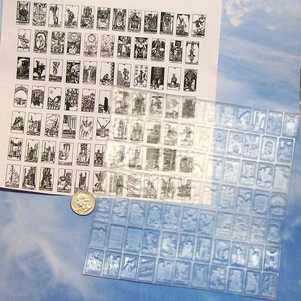 UM set 78 kleine Tarot Card-stempels compleet dek ongemonteerd helder vastklevend