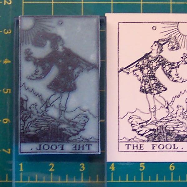 UM Tarot Card rubber stamp #0 The Fool full size
