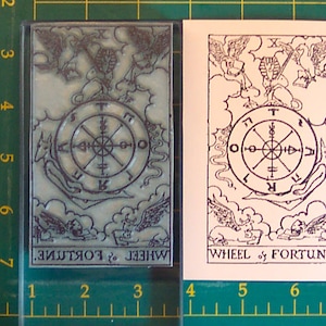 Rubberstempel UM Tarotkaart #10 Rad van Fortuin op volledige grootte