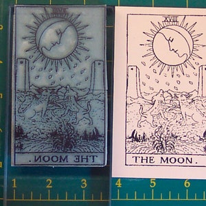 Rubberstempel UM Tarotkaart # 18 De maan op volledige grootte