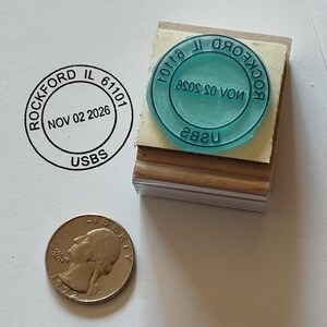 Postmark customized with your city, state, ZIP & date 1.25 inch