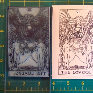 UM Tarot Card rubber stamp #6 The Lovers full size