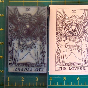 UM Tarot Card rubber stamp #6 The Lovers full size