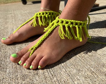 Crochet Barefoot Sandals – Boho Beach Foot Jewelry for Festivals, Weddings & Vacations