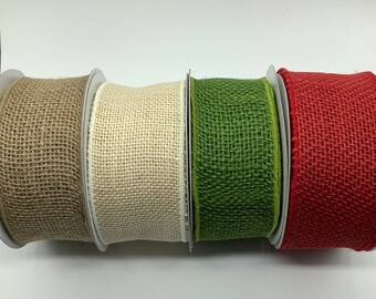 2 inch wired burlap ribbon
