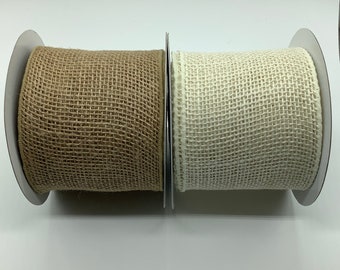 4 inch wired burlap ribbon