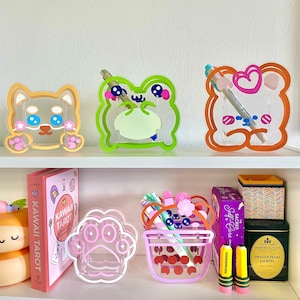 2 or 1 Kawaii Acrylic Pen Holder | Cute Office Supplies | Cute Stationery | School Supplies | Desk Organizer | Acrylic Standee | Storage Box