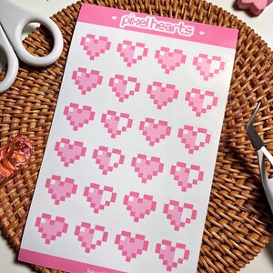 Heart valentines day planner stickers junk journal kawaii stickers pack aesthetic stickers journal stickers coquette vinyl stickers pixel