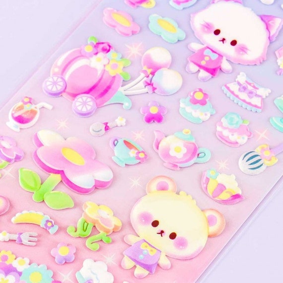 Kawaii Puffy Chibi Animal Stickers Cute Sticker Pack Cute | Etsy