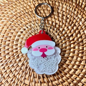 Santa Keychain Santa Purse Charm Shaker Keychain Christmas Keychain Handmade Christmas Purse Charm