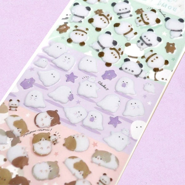 Kawaii Sticker Sheet | Sweet Dreamy Smooch Puffy Stickers | Planner Stickers | Aesthetic Stickers | Kawaii Stickers | Glitter Stickers