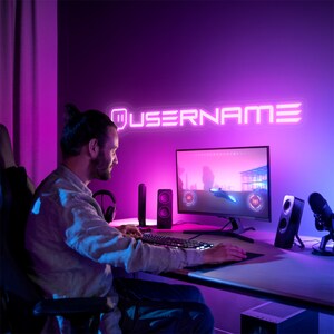 Gamer Neon Sign Custom, Game Room Decor, Personalized Gamer Tag Sign ...