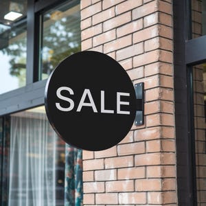 Custom Outdoor Store Sign |  Storefront Sign| Blade Sign| Personalized circle Storefront Sign | Double Sided Custom Blade Sign | Round Sign