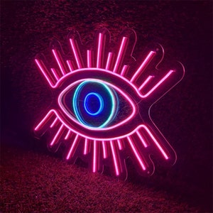 Evil Eye Custom Leuchtreklame Logo Wall Art Decor | Anime Leuchtreklame | Personalisierte Leuchtreklame Logo | Leuchtreklame Schlafzimmer | Party Neon | Neon Bar Schild
