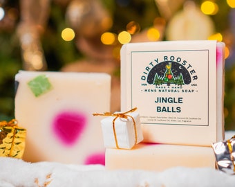 Jingle Balls Men's I Natural Soap Bestseller, for the outdoorsman, gifts for him, for dad, for husband, for boyfriend, Christmas soap, X-mas