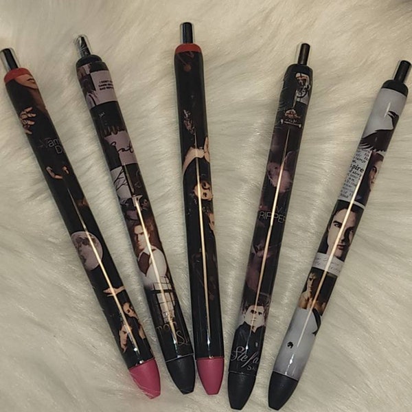 The Vampire Diaries Aesthetic, The Vampire Diaries Ink Pens, Damon Salvatore, Epoxy Pens, Vampire Diaries Gifts,  Inkjoy Gel Pens