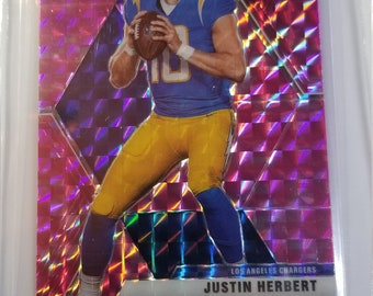 2020 Justin Herbert Mosaic Pink Camo Rookie card. Excellent card to own!