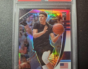 2020-2021 Panini Prizm Draft Picks LaMelo Ball Red/White/Blue Prizm RC PSA 10