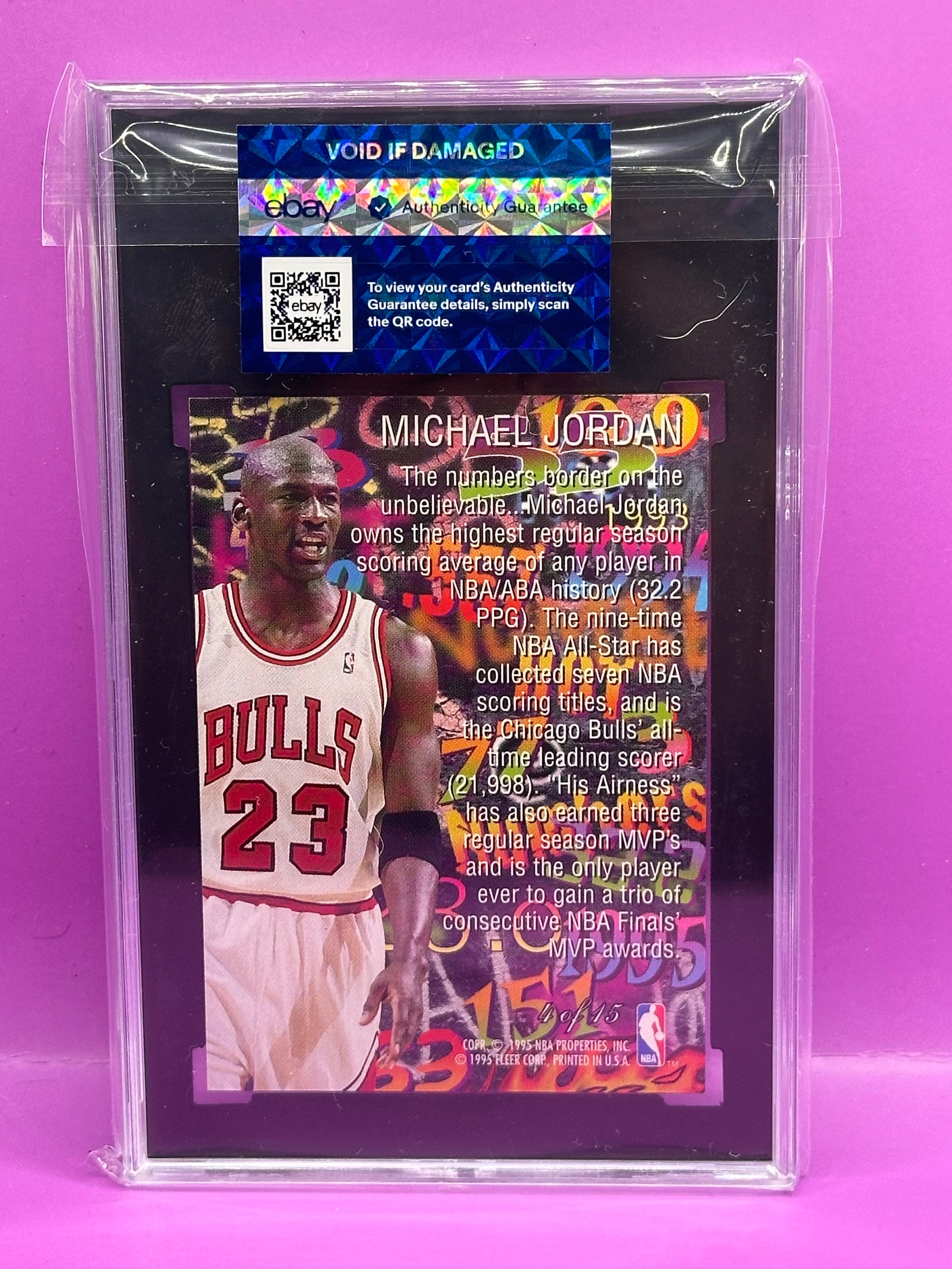 1995-96 Flair Michael Jordan #4, SGC 9, Hot Numbers. Wow