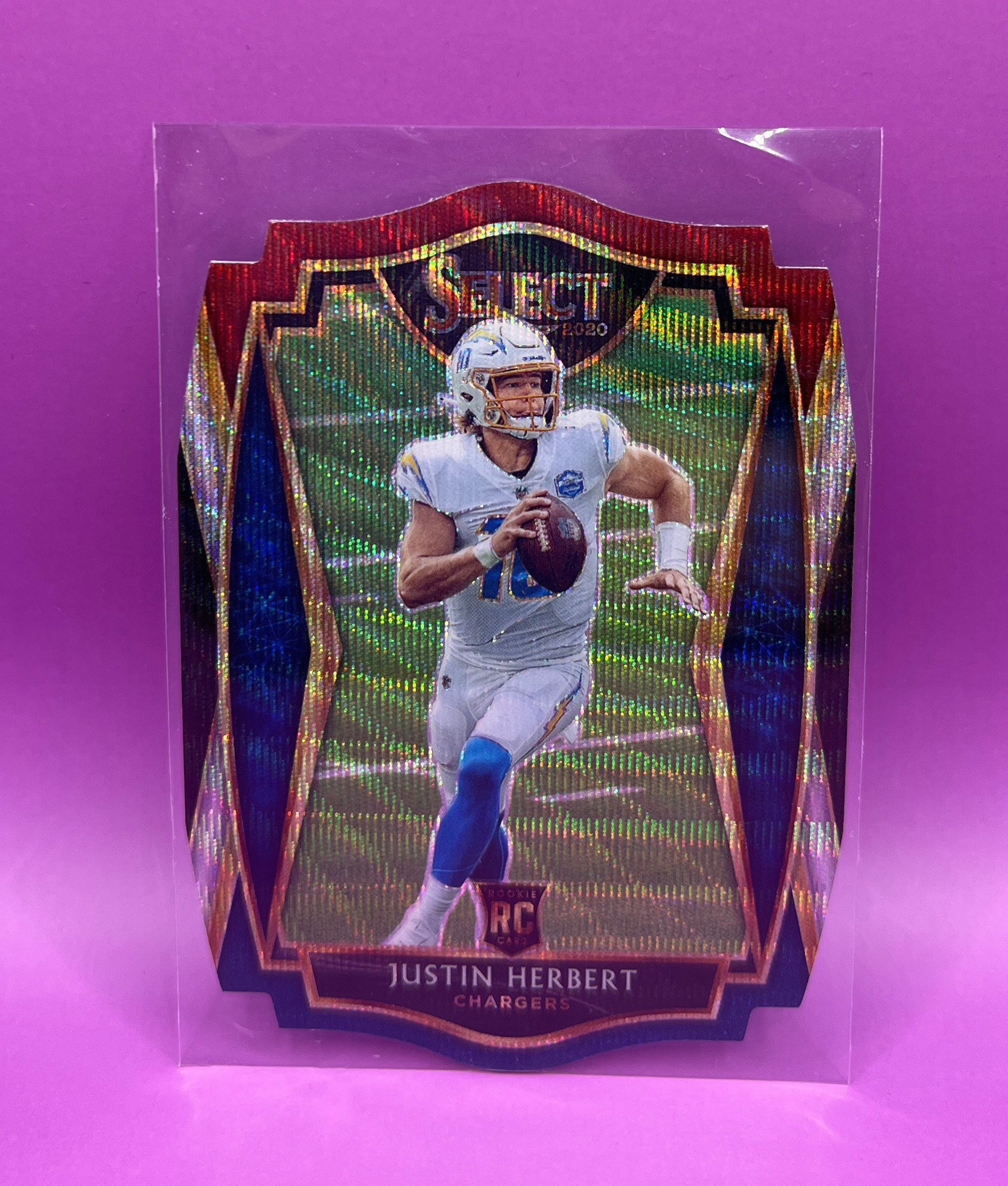 2020 Justin Herbert Rookie Card From Select Red/whit/blue - Etsy